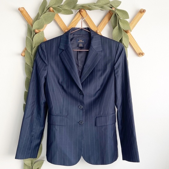 Brooks Brothers 346 Navy Wool Striped Blazer